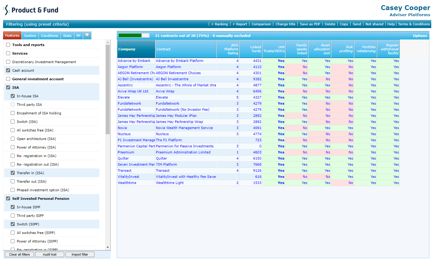 2.ProductandFund-FilteringScreen