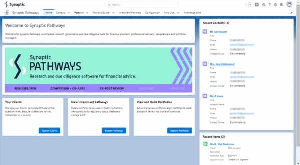 Landing page of Synaptic Pathways